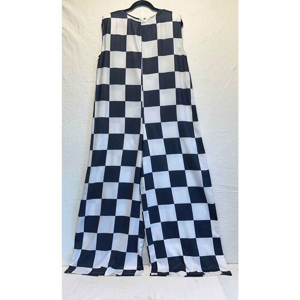 Uoozee Wearable Art Avante Garde Super Wide Leg Jumpsuit Women's SZ L NWT